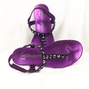 Pedro Garcia Crystal Judith Slide Sandals 37.5 EU